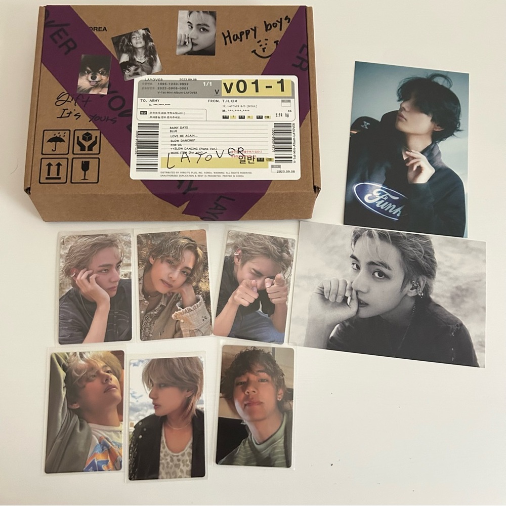 BTS V Taehyung Layover Album Purple Box Version - Picture 6 of 8